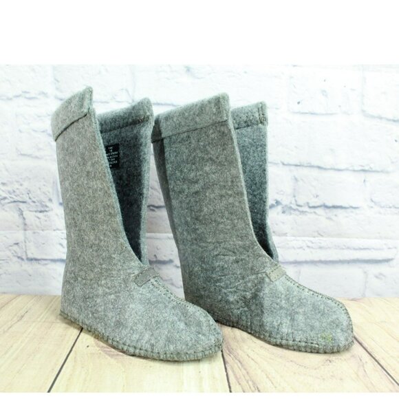 LL Bean Gray Wool Warm Replacement Boot Liner Inserts Size 10 - Picture 3 of 9